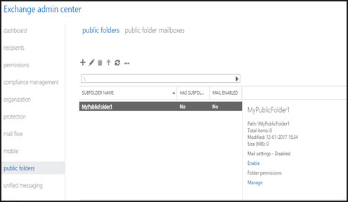 exchange 2016 public folders add administrator as owner