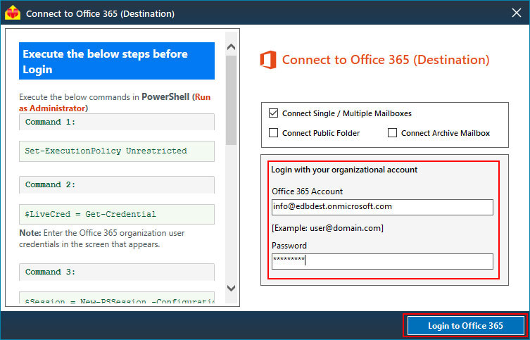 Office 365 Migrate mailbox
