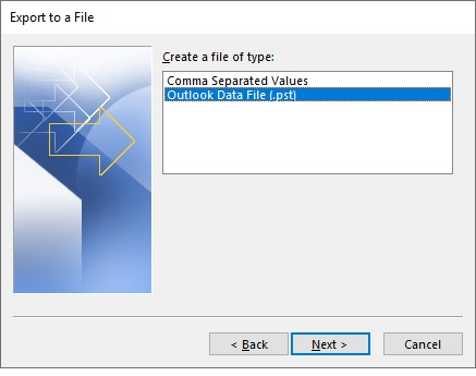 Export to File OST to PST