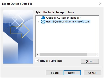 Export Outlook Data file to OST to PST