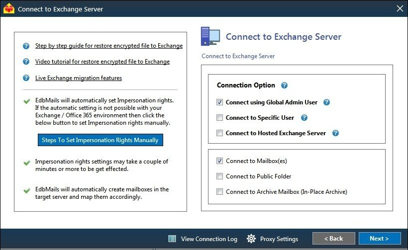 Connect Exchange Server