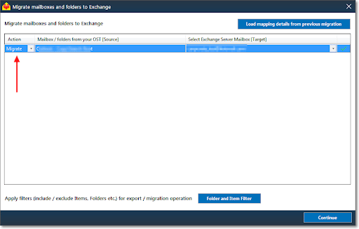 OST to Exchange mailbox mapping