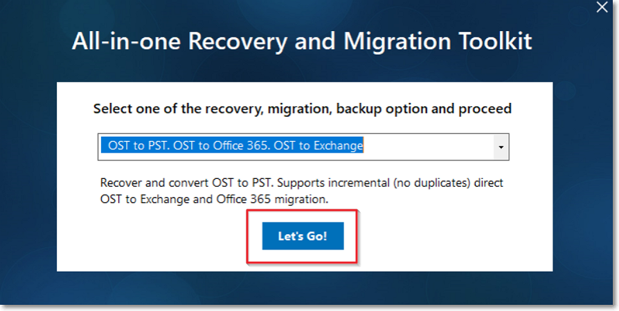 Select migration option